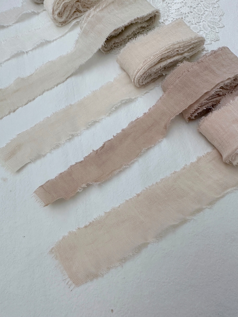 3m Long, Hand Torn 100% COTTON SILK Ribbon for Wedding Events | High ...