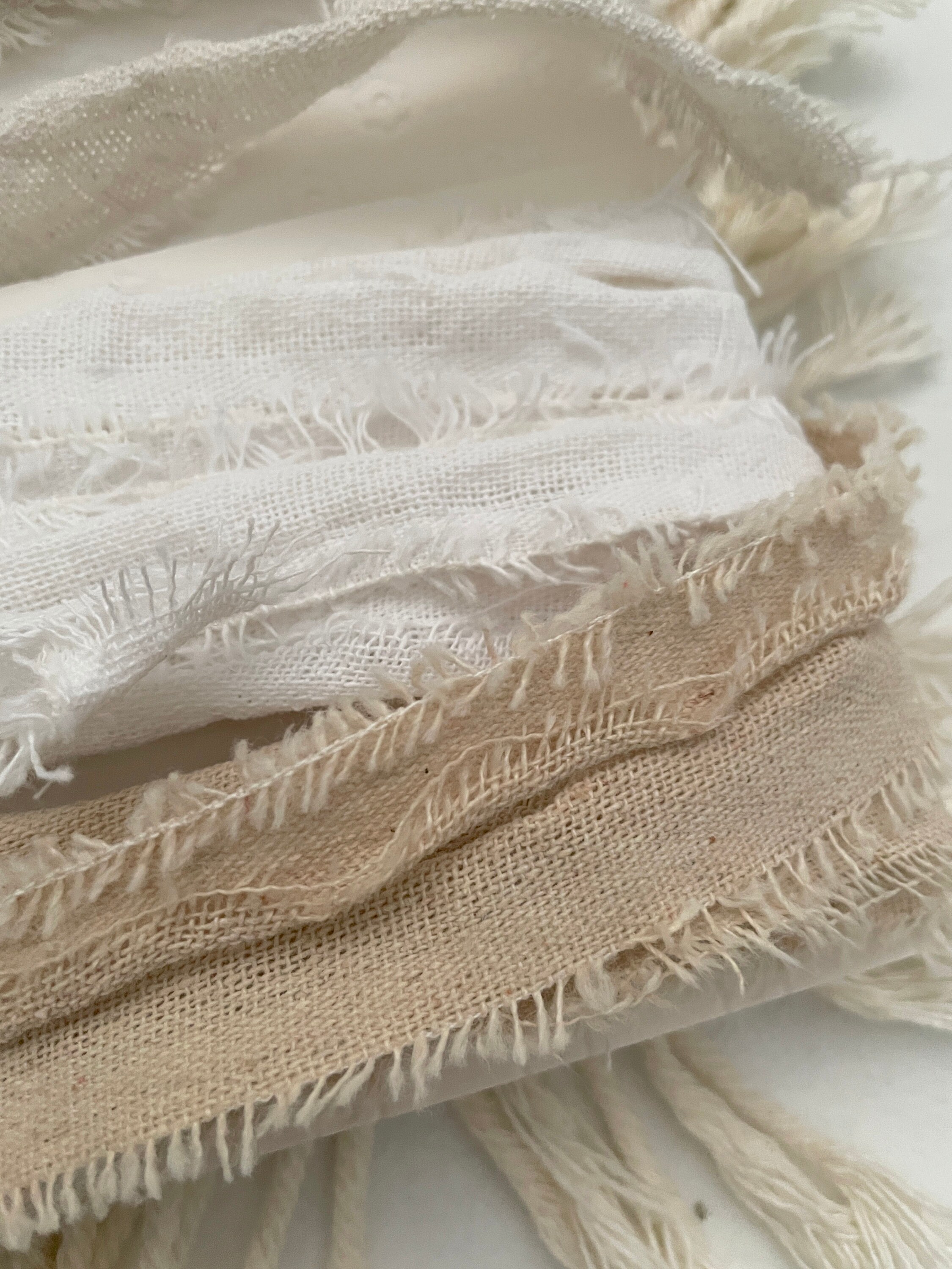 Hand Torn Heavy Cotton Fringed Ribbon for Wedding Events Invitation ...