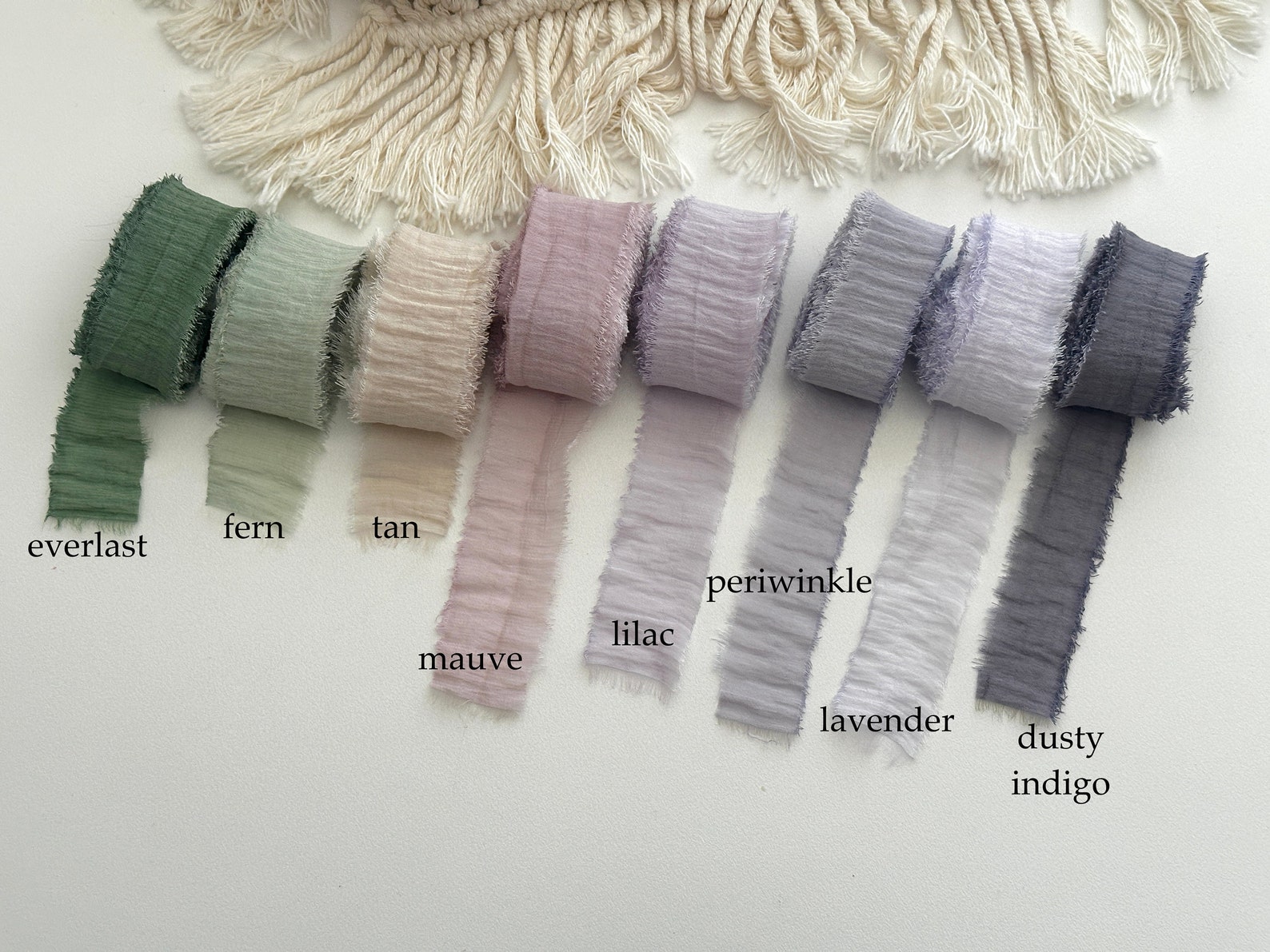 3m Long, Hand Torn 100% COTTON SILK Ribbon for Wedding Events | High ...