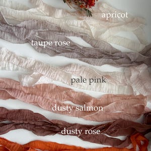 Nastro di seta 100% cotone strappato a mano, lungo 3 m, per eventi nuziali / nastri di alta qualità con bordo sfrangiato / arancione corallo rosa pallido rosa chiaro