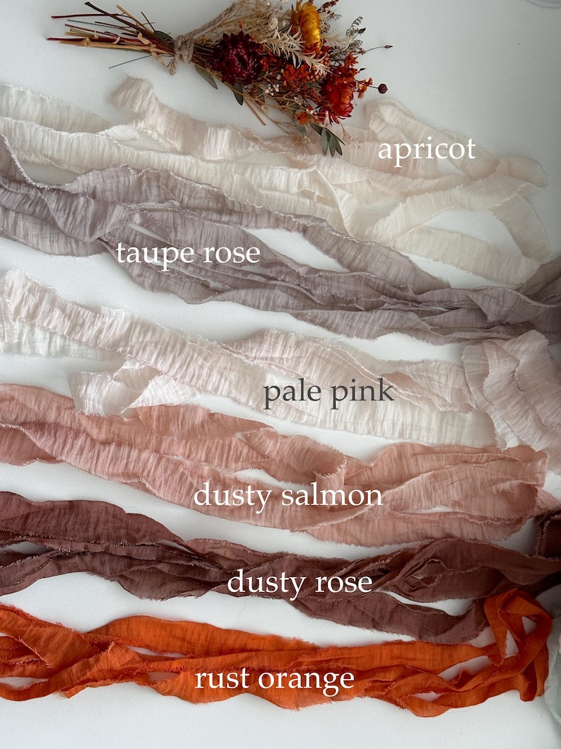 Hand Ribbions 3m Long, Hand Torn 100% COTTON SILK Ribbon for Wedding Events | High ...
