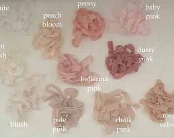 hand torn 100%  pure silk ribbon for wedding events | high end Frayed Edge ribbons | PINK tones | pale pink dusty pink