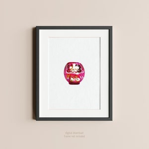 AquaPop Daruma pink (downloadable art print) DIN A4