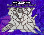 FAUX - 88pc - Precut Stained Glass Kit for adults - Skill 2 - Big Cat Suncatcher - DIY Kit for Adults - No stained glass grinder needed!