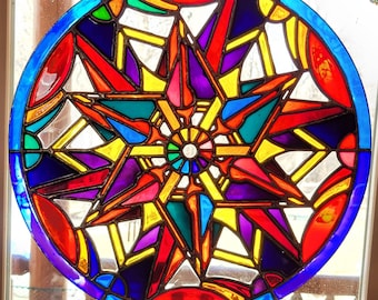 FAUX - 192pc - Precut Stained Glass Kit for Adults - Skill 4 - Sizikks Suncatcher - DIY Kit for Adults - No stained glass grinder needed!