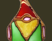 FAUX -9pc - Precut Stained Glass Kit for Adults - Skill Level 1 - Gnome Ornament - DIY Kits for Adults - No Stained Glass Grinder Needed!