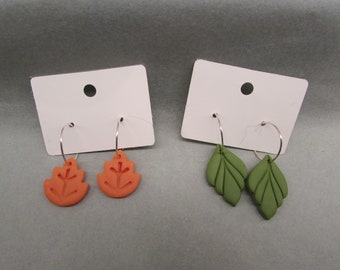 Autumn-Inspired Leaf Hoop Dangle Earrings