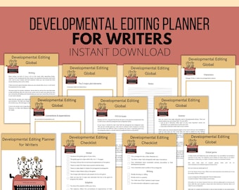 Developmental Editing Planner for Writers | Self-Editing Checklist | Novel Writing Workbook | Book Writing Planner | Instant Download