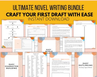 Ultimate Novel Writing Bundle | Plotting for Fiction Writers | Character Development | World Building | Printable & Editable