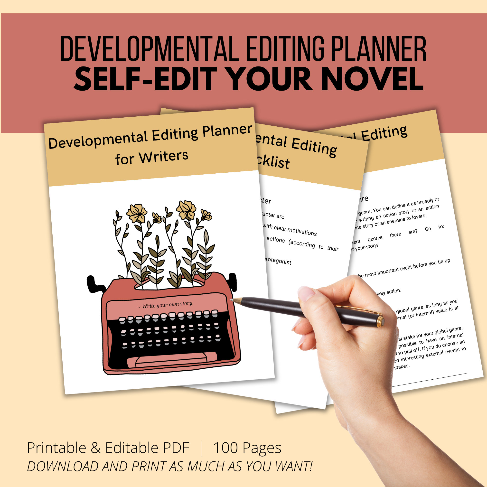 Developmental Editing Planner for Writers | Self-editing Checklist ...