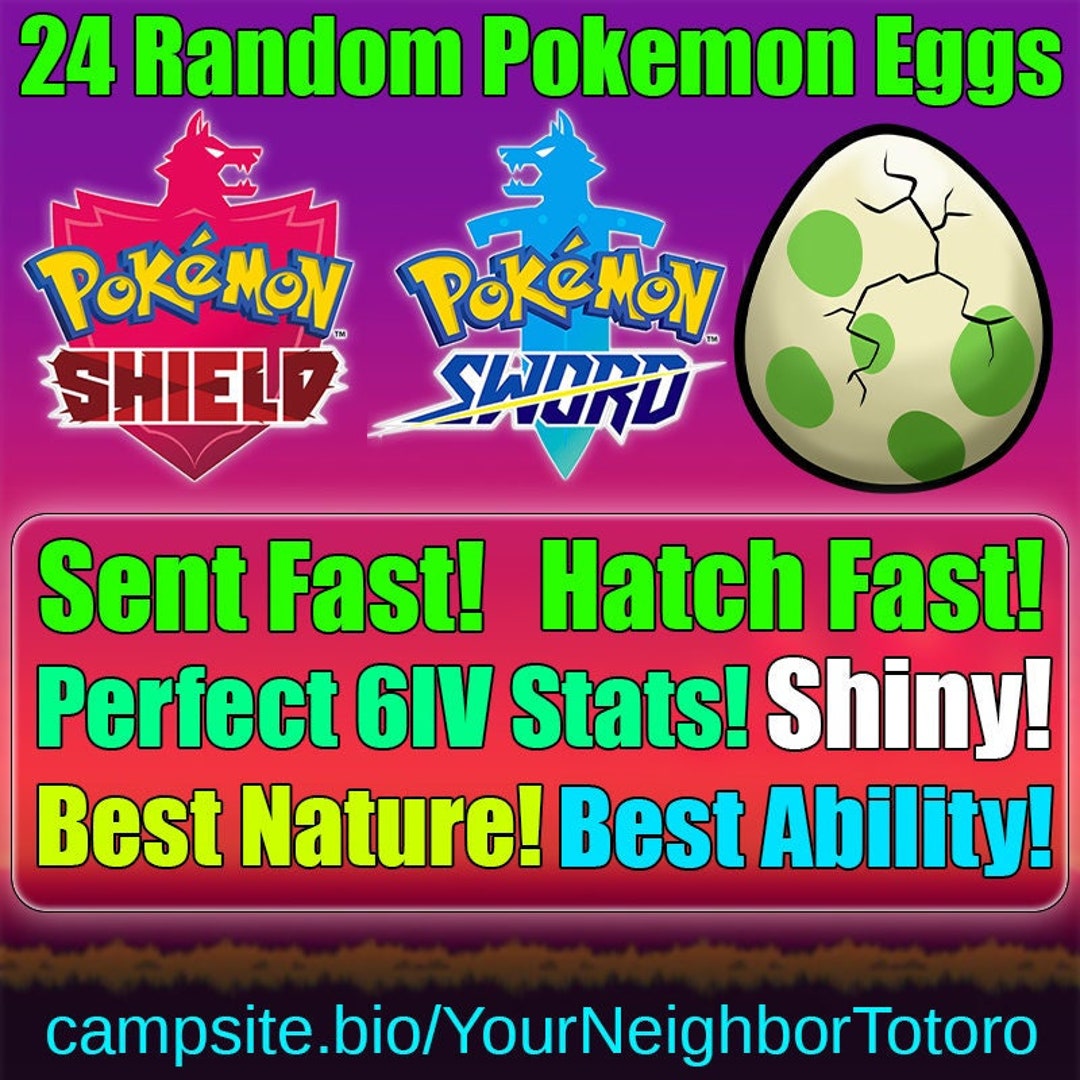24 Random Shiny Eggs Pokemon Sword and Shield Custom Etsy
