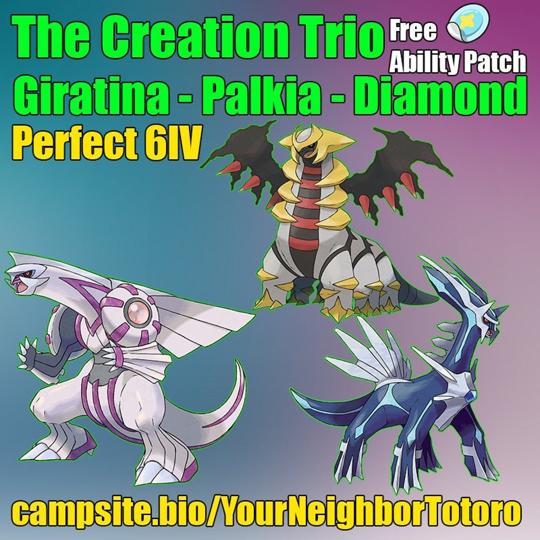 Giratina, Palkia, Dialga the Creation Trio Pokemon Brilliant Diamond