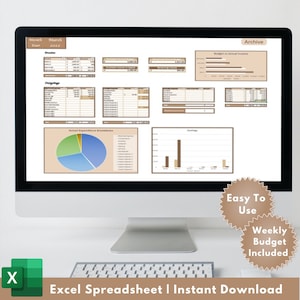 Dollar Monthly Budget Spreadsheet, Excel Budget Template, Excel Spreadsheet, Financial Planner, Budget Template, Personal Finance