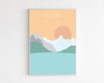Poster with Swiss Lake Bachalpsee A3