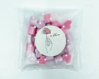 Heart shaped Soy wax melts (cherry blossoms; pink & purple)