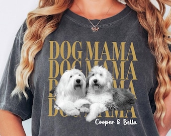 Comfort Colors® Custom Photo Shirt, Personalized Pet Photo Graphic Tee, Custom Text Name Dog Mama Best Dad Gift Shirt For Pet Lovers