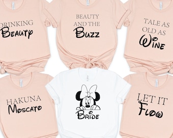 Bachelorette Party Shirts, Disney Theme Bachelorette Party Shirts, Minnie Bride Shirt, Bridesmaid Shirts,  Bridal Party Shirts