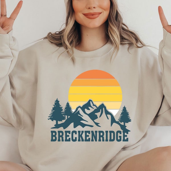 Retro Breckenridge Sweatshirt, Colorado Sweatshirt, National Park Shirt, Family Trip Sweater, Rocky Mountain Sweater, Hiking Sweatshirt