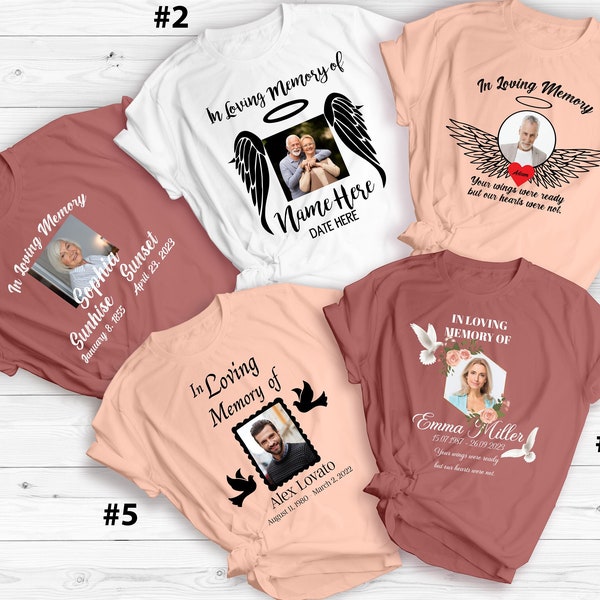 Personalized Memorial Shirt, Custom Funeral Shirt, Rest In Peace Shirt, In Memory Shirt, Remembrance Shirt, Custom Photo Shirt, Last Photo