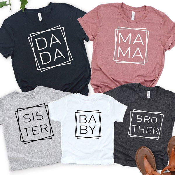 Dada Shirt, Mama Shirt, passende Familie Shirts, Vatertags Shirt, Muttertag Shirt, Gender Reveal Shirts, Mama und Dad Shirts, Familie Tee