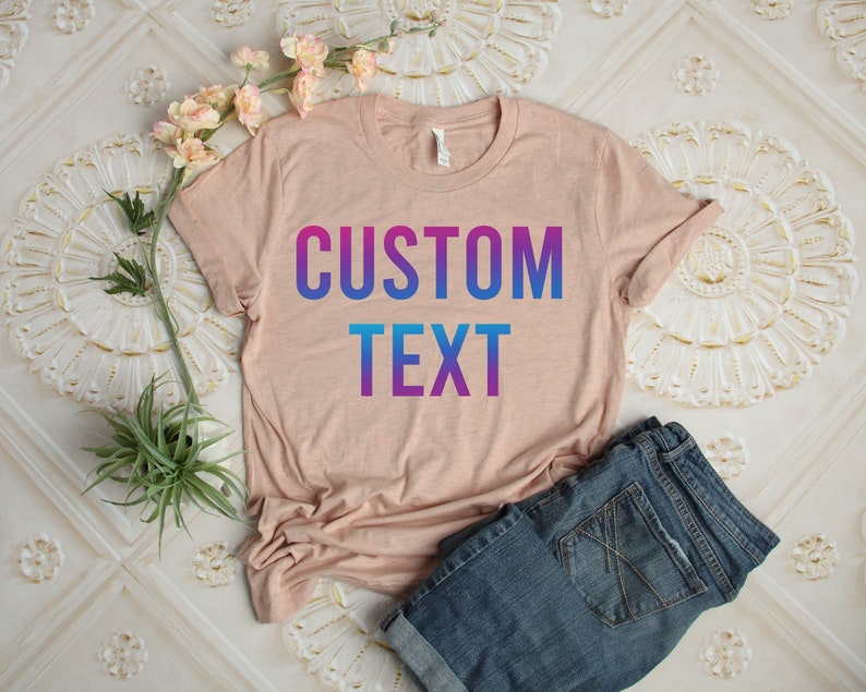 Camisa con logotipo de texto personalizado, camisa personalizada de diseño personalizado, personaliza tu propia camisa, camisa hecha a medida, camiseta personalizada, camisas personalizadas a juego imagen 3