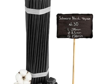 Bougies en cire d'abeille noire bougies rituelles de haute qualité 29,5 cm Ø-8,5 mm I 150 min de combustion N30