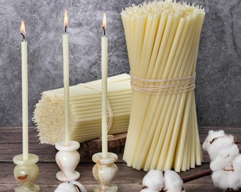 White beeswax candles N30 high-quality ritual candles funeral table candles stick candles 29.5 cm Ø-8.5 mm I 150 min burning time 100% wax