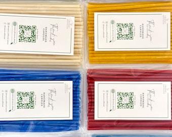 50 pcs Diveevo Church Beeswax Candles N140 high-quality ritual candles 16 cm Ø-5 mm I 30 min burning time in yellow, red, green, blue, black
