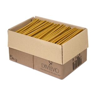 Oferta: Caixa 5 kg Velas de cera de abelha amarelo puro com pavio 100% algodão I comprimentos diferentes à sua escolha