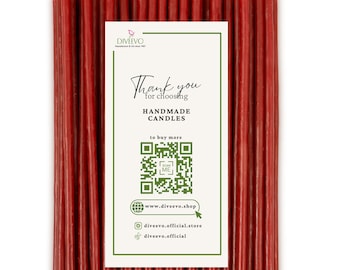 Red beeswax candles, high-quality ritual candles, 18.5 cm Ø-6.1 mm | 60 min burning time