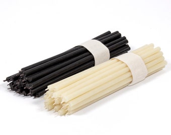Candle set "Black & White" beeswax candles high-quality ritual candles 16 cm Ø-5 mm I 30 min burning time
