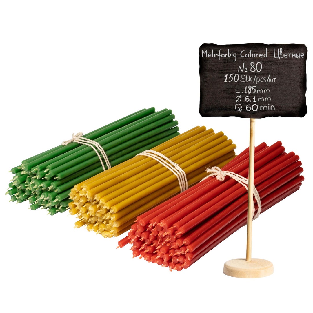 50pcs Diveevo Church Beeswax Candles No80 Ritual Candles