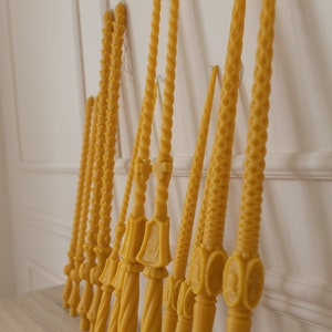 Long ritual candles with a handle handmade I length 80 cm I made of pure beeswax I burning time 72 hours I image of Orthodox saints