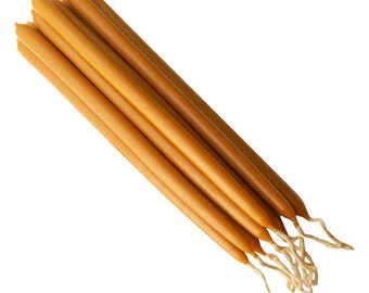 Greek pure beeswax candles premium quality table decoration stick candles smoke-free handmade N4 44 cm, diameter 1.5-2.5 cm