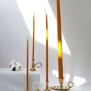 Velas griegas de cera de abeja pura hechas a mano, de primera calidad, sin humo, N2, 28 cm de largo, 9 mm de diámetro.