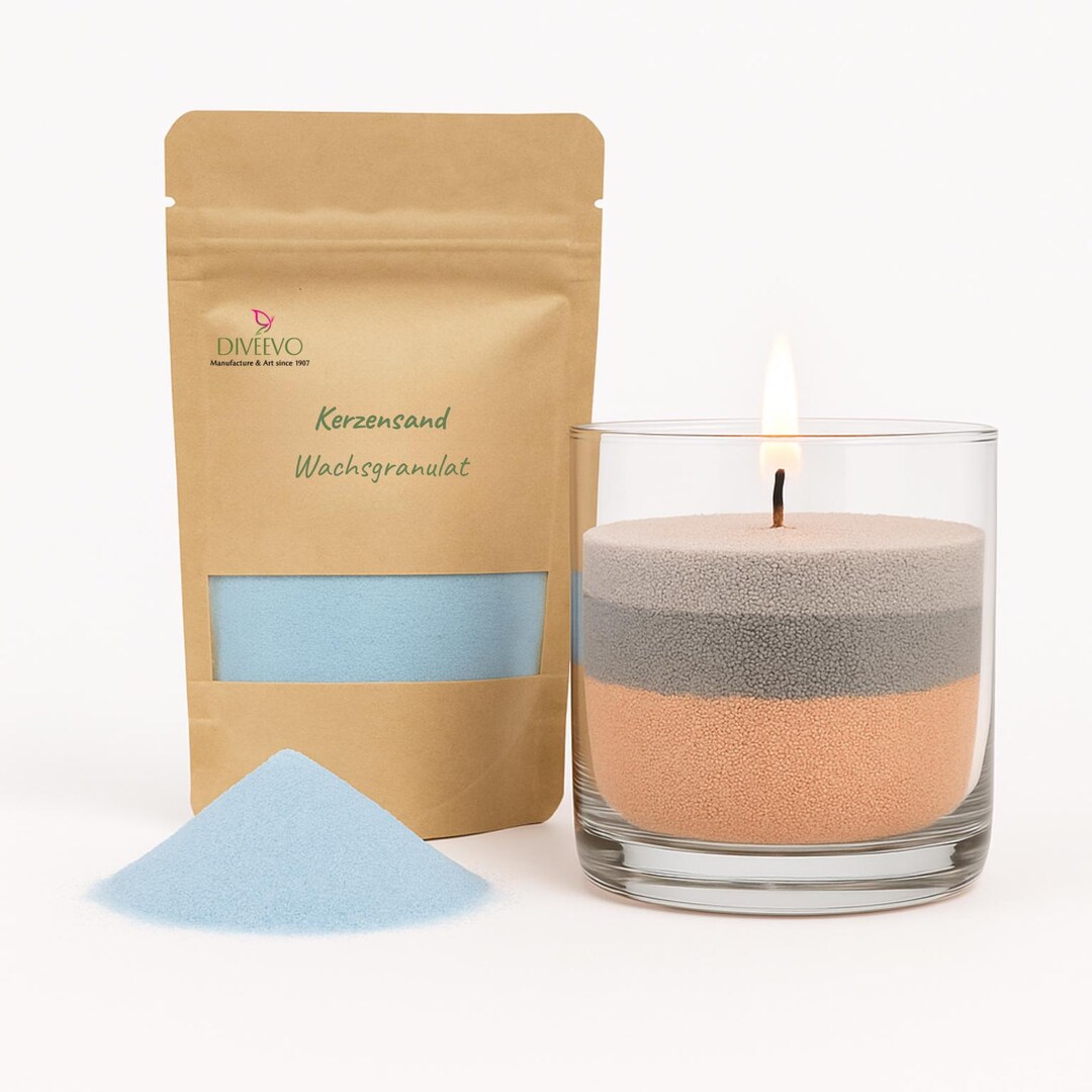 Kerzensand – Farbiges Wachsgranulat für Nachfüllkerzen, DIY Candle Making und Dekorieren
