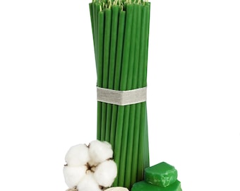 20-100 pieces of candle bundles Green beeswax candles high-quality ritual candles 18.5 cm Ø-6.1 mm I 60 min burning time