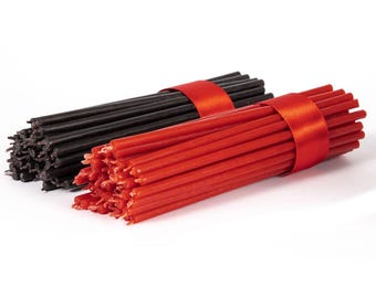 100-piece candle set "Black & Red" | 100% beeswax candles | Handmade ritual candles | Various sizes 16–29.5 cm | Flexible