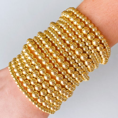 The Sela Stretchy Bracelet Jewelry Making Bead Kit For Adults Gift Beginners Beads Kit Set shops Gold Beads Gold Round