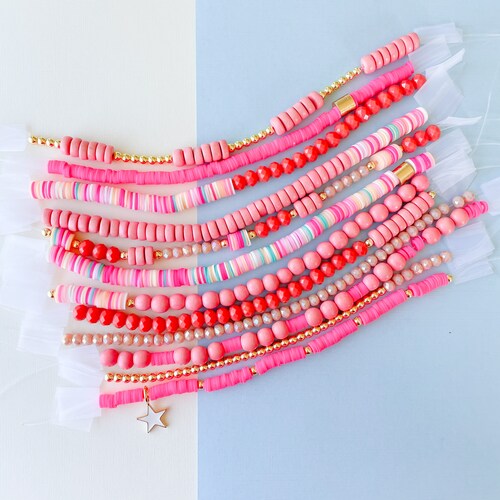 The Maui DIY Stretchy Bracelet Jewelry Making Bead Kit For Adults Gift Beads Kit on sale for Beginners Pink Beads Kit