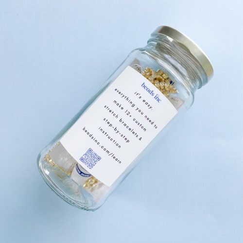 The Sela Stretchy Bracelet Jewelry Making Bead Kit For Adults Gift Beginners Beads Kit Set shops Gold Beads Gold Round