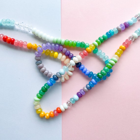 The Happiness DIY Stretchy Bracelet Rainbow Jewelry Making Bead Kit for  Adults Gift for Beginners Beads Kit Letter Beads 