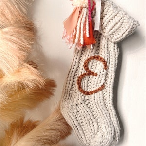 Personalized embroidered knit stocking