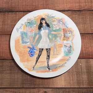 Limoges Collectible Plate &quot;Brigitte Mini Jupe&quot;, Women of the Century Collector Plate, D&#39;Arceau-Limoges Vintage Art Plate Collectible