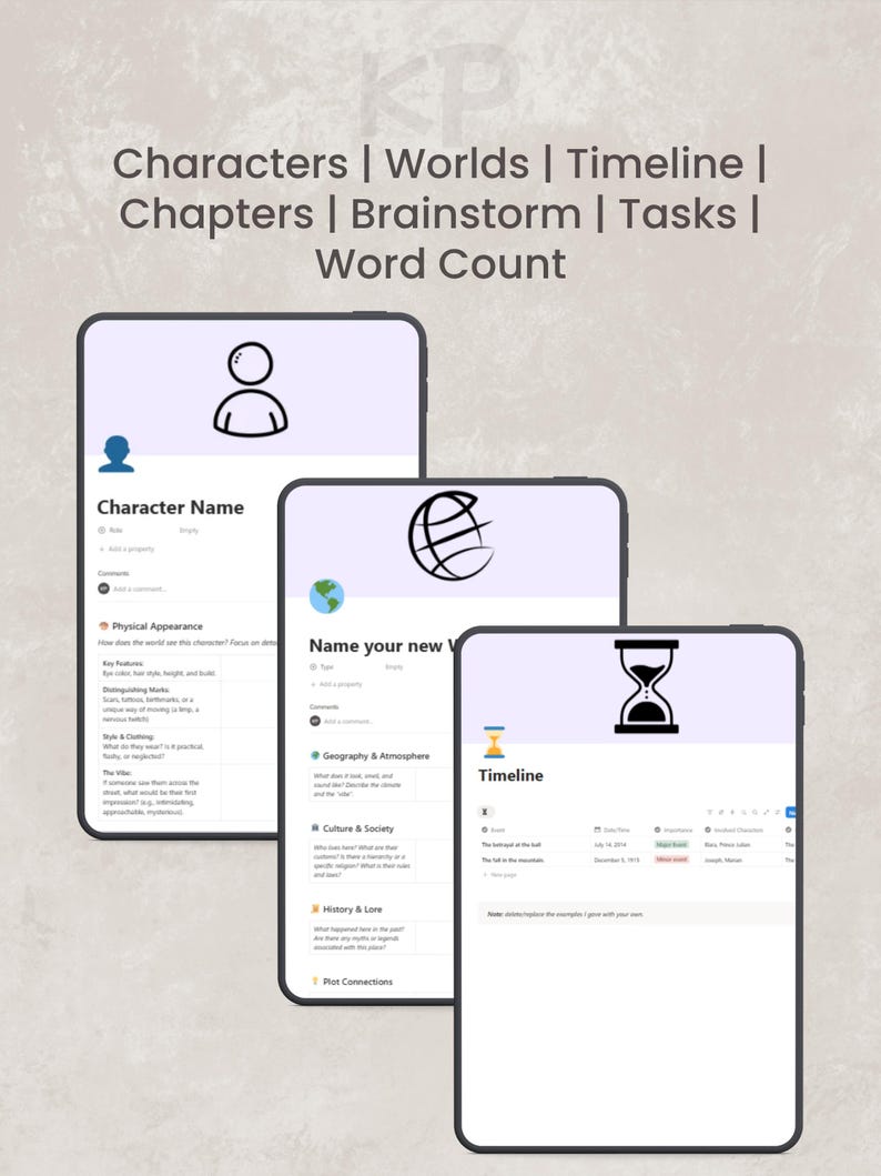 Writing Archive Notion Template | Novel Planner - Worldbuilding ...