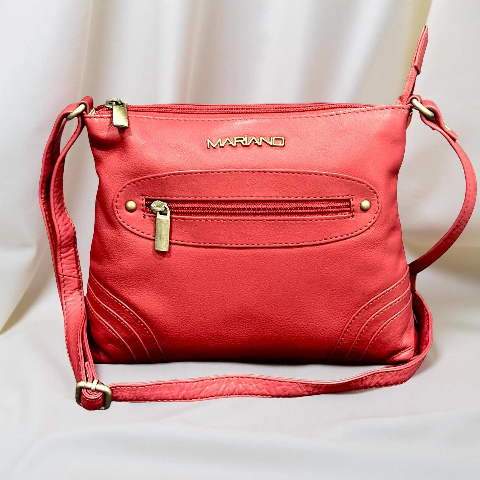 Handmade Genuine Buff Leather Crossbody Bag For Women - Small Shoulder Purse With Adjustable Strap