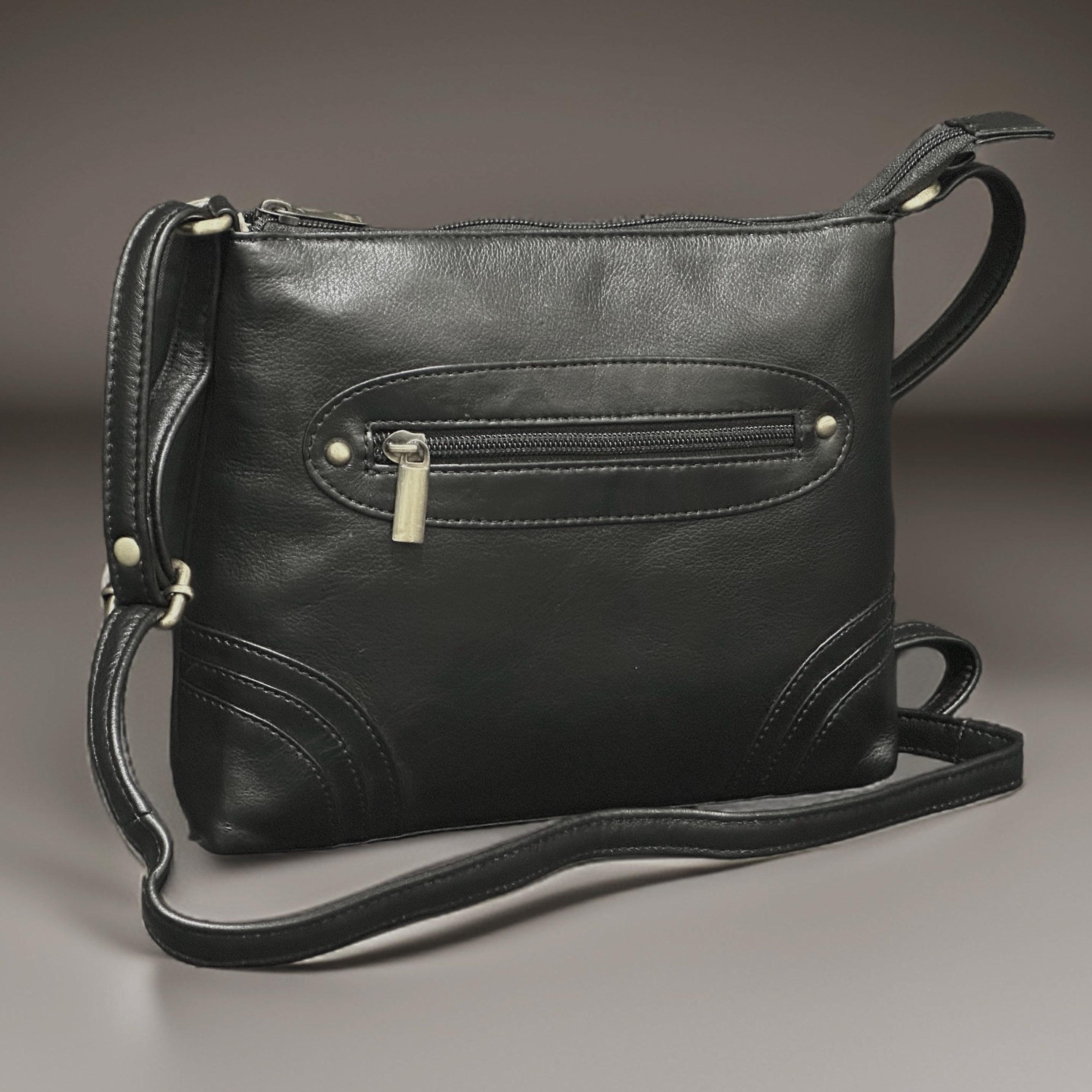 Handmade Genuine Buff Leather Crossbody Bag For Women - Small Shoulder Purse With Adjustable Strap - View #5