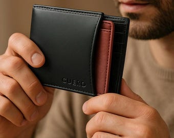 Cartera para hombre con tarjetero extraíble, bloqueo RFID, billetera plegable con ranuras para efectivo y tarjetas, billetera horizontal, regalo para él.