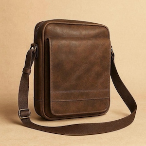 Sac bandoulière en cuir rustique pour homme, sac messager, sac à bandoulière, cartable, sac à bandoulière, bandoulière réglable, sac de messagerie, cadeau pour lui