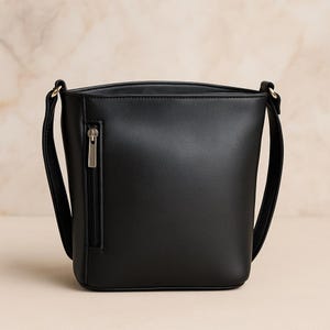 Sac bandoulière en cuir pour femme, petit sac seau, sac à fermeture éclair, bandoulière réglable, sac à bandoulière, cadeau pour elle